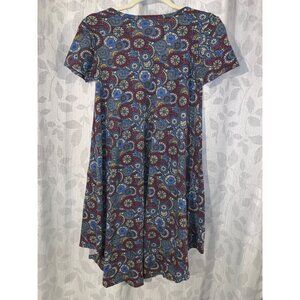 Lularoe Carly Multicolor Patterned Dress With Short Sleeves XXS